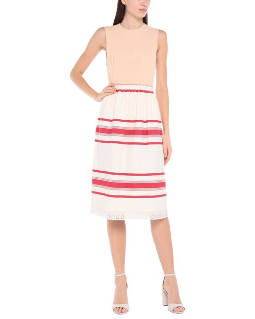 Semicouture Red Midi Skirt
