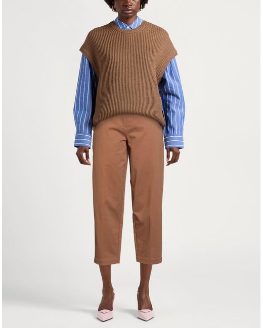 Ballantyne Brown Camel Pants Cotton, Elastane
