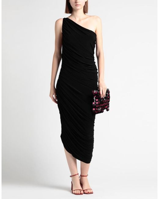 Norma Kamali Black Midi Dress Polyester, Elastane