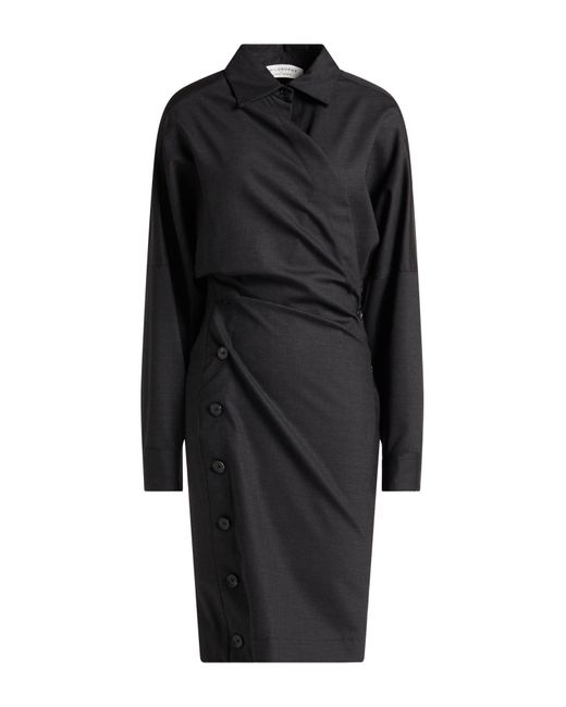 Philosophy Di Lorenzo Serafini Black Midi Dress Polyester, Wool, Elastane