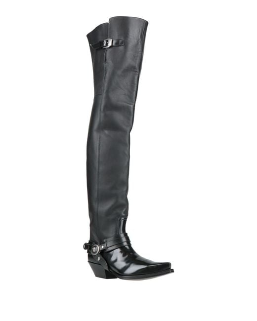 Versace Black Boot Leather
