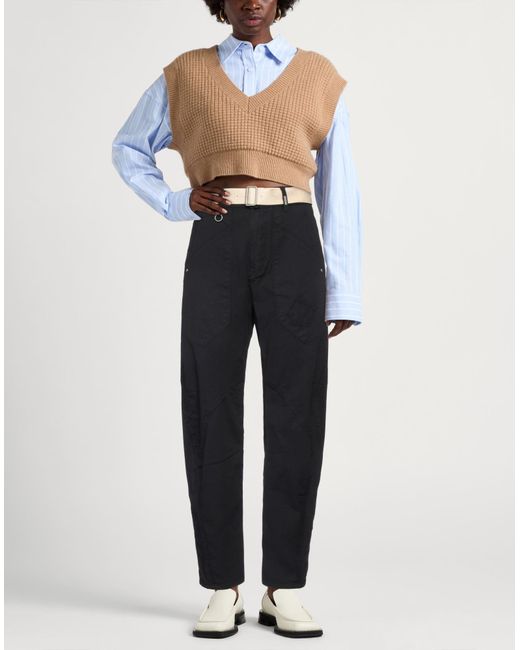 High Blue Pants Cotton, Elastane, Linen