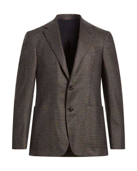 Canali Black Blazer Wool, Silk for men