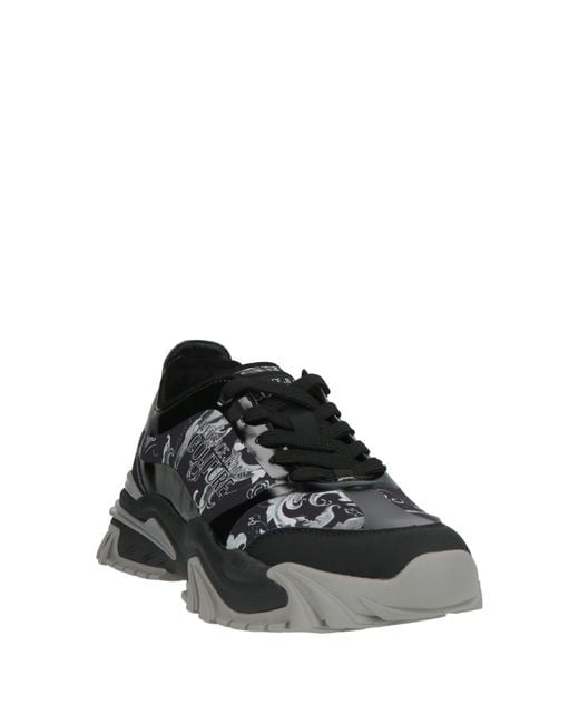 Versace Jeans Couture Black Sneakers Leather, Textile Fibers for men