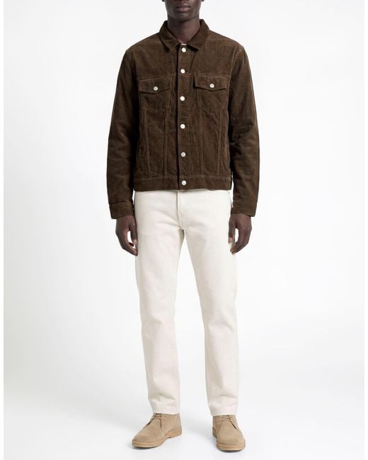 Officine Generale Brown Jacket Cotton for men