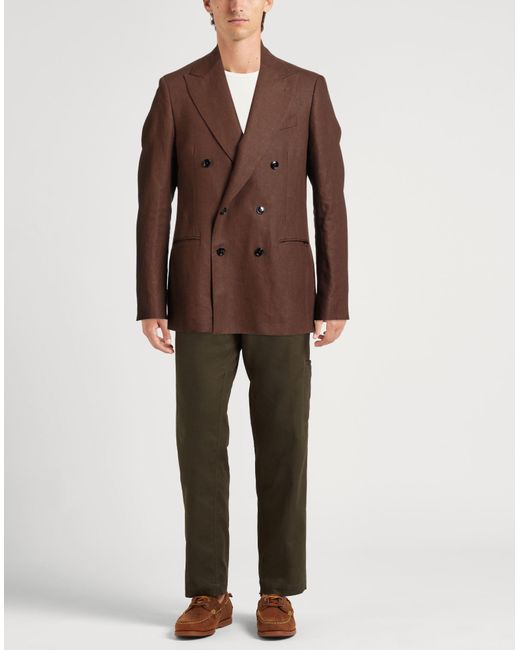 Mp Massimo Piombo Brown Blazer Linen for men
