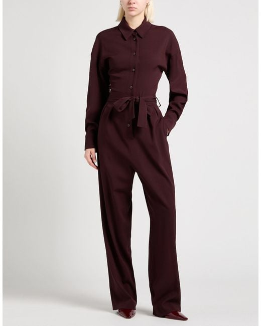 Alysi Red Crème Jumpsuit Virgin Wool
