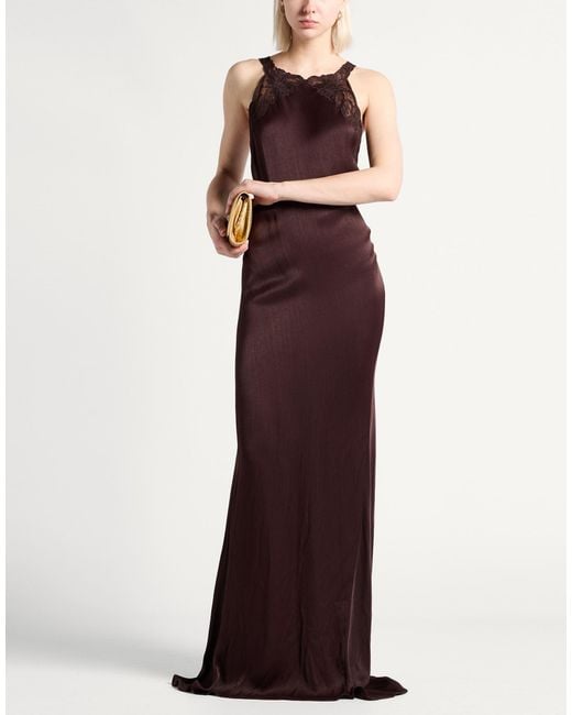 Twinset Purple Dark Maxi Dress Viscose
