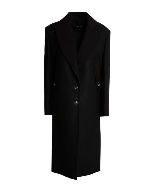 BCBGMAXAZRIA Black Coat Wool, Viscose, Polyester
