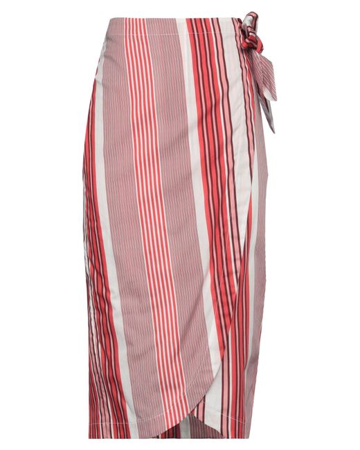 Barba Napoli Red Midi Skirt