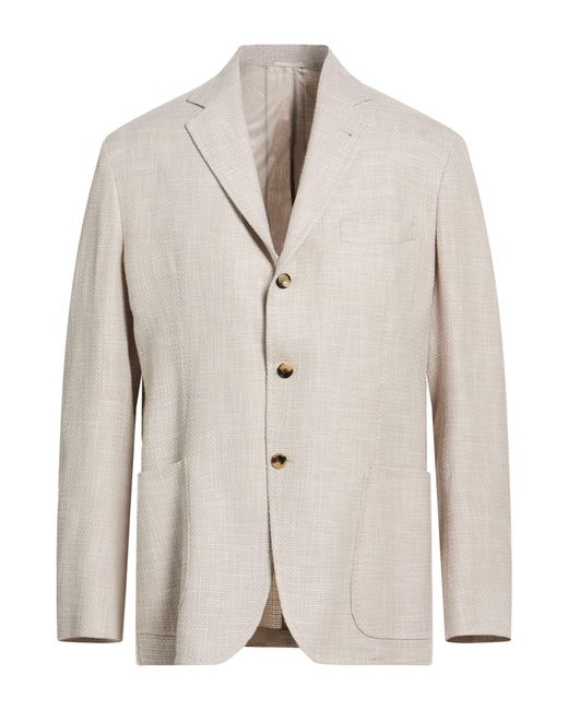 Sartorio Napoli Natural Sand Blazer Virgin Wool, Cotton, Silk, Linen for men