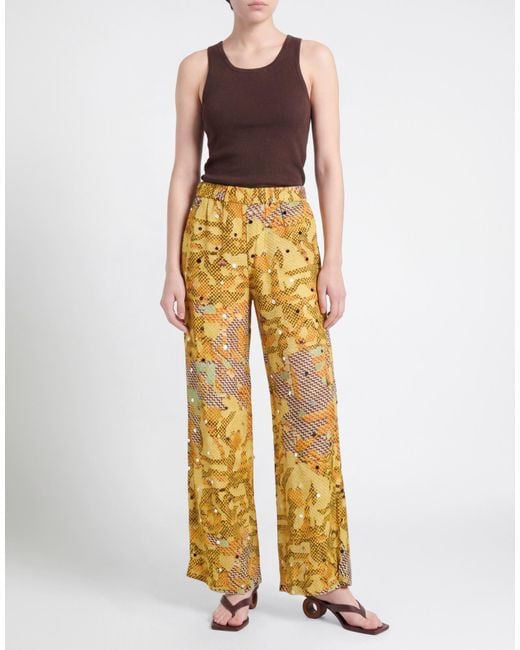 Ottod'Ame Yellow Pants Viscose