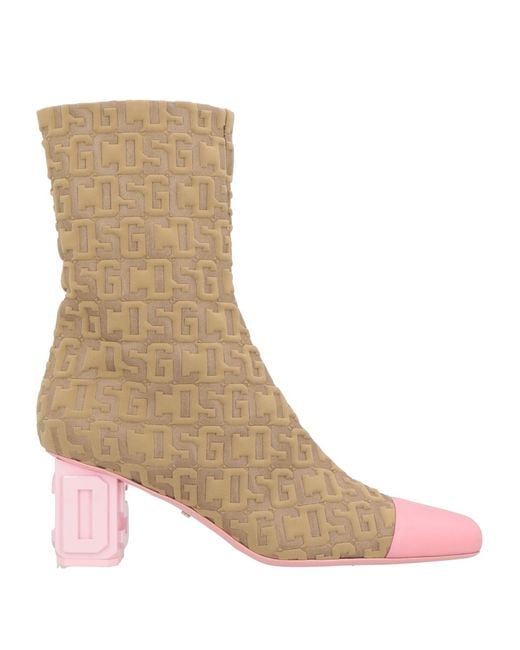 Gcds Natural Ankle Boots Textile Fibers, Leather