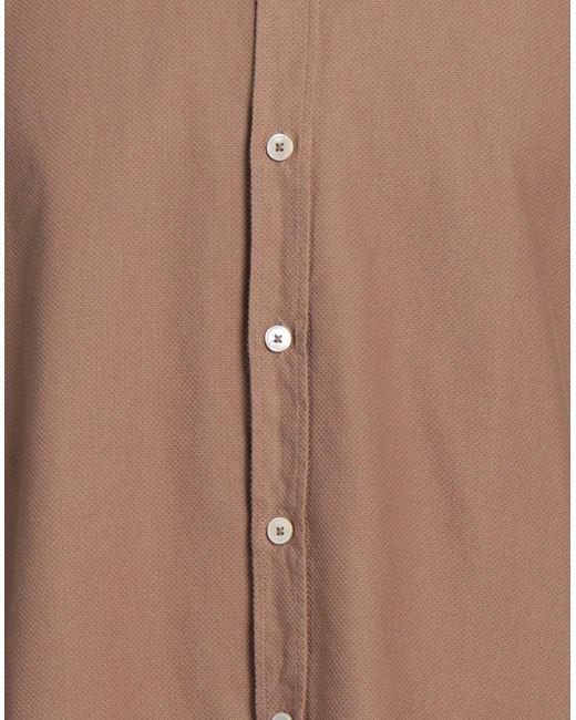 Alessandro Gherardi Brown Camel Shirt Cotton for men