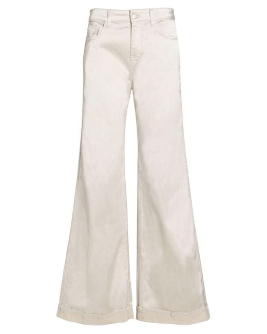 Department 5 White Pants Cotton, Viscose, Elastane