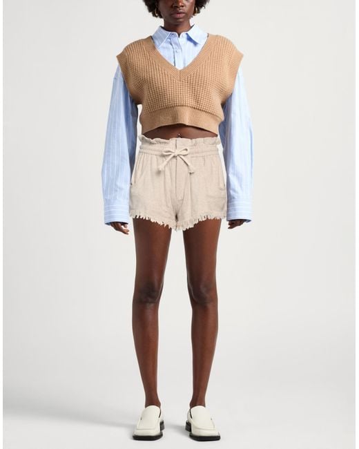 Isabel Marant Natural Shorts & Bermuda Shorts Silk, Polyester
