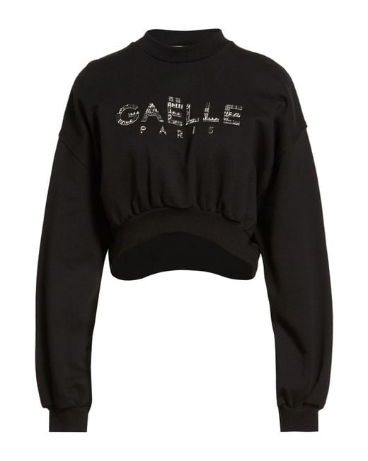 Gaelle Paris Black Sweatshirt Cotton