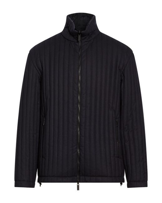 Giorgio Armani Blue Midnight Jacket Cashmere, Elastane for men