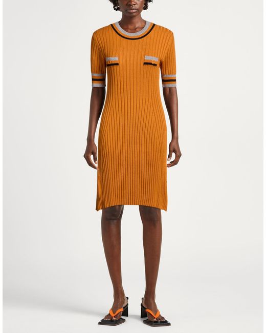 Dixie Orange Marigold Midi Dress Viscose, Polyester, Polyamide