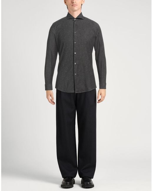 Daniele Alessandrini Gray Denim Shirt for men