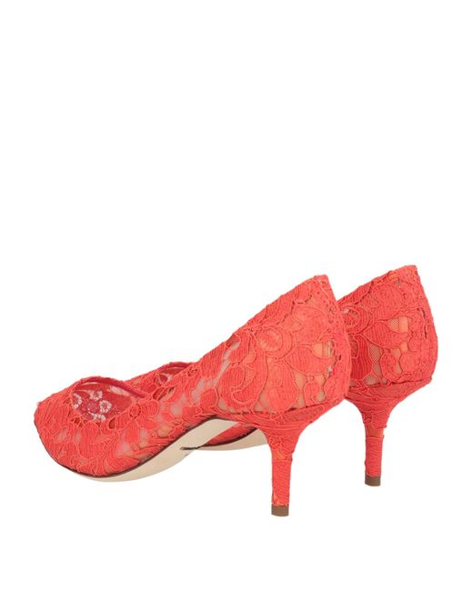 Dolce & Gabbana Pink Coral Pumps Viscose, Cotton, Polyamide, Silk