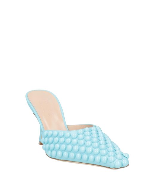 A.W.A.K.E. MODE Blue Mules & Clogs Leather