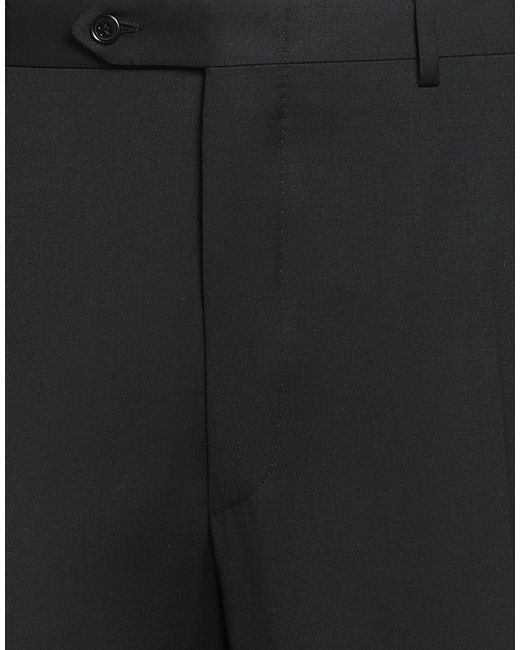 Canali Black Pants Virgin Wool for men