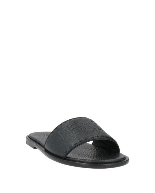 Fendi Black Sandals Leather for men