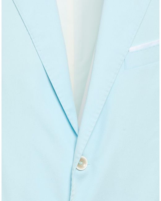 OVER/D Blue Suit Polyester, Viscose, Elastane for men
