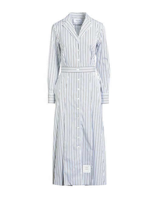 Thom Browne Blue Midi Dress Cotton