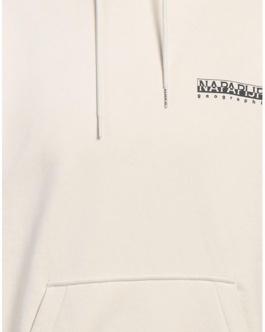 Napapijri Natural Ivory Sweatshirt Cotton, Polyester, Elastane for men