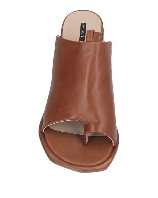 Malloni Brown Thong Sandal Leather