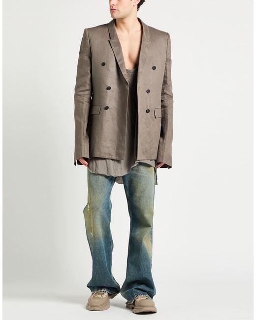 Rick Owens Brown Blazer Virgin Wool, Elastane for men