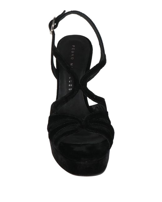 Pedro Miralles Black Sandals Textile Fibers