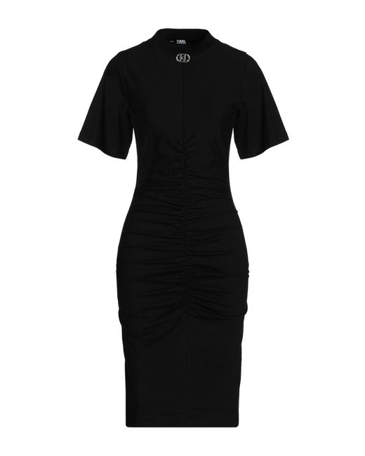 Karl Lagerfeld Black Ruched T-shirt Dress
