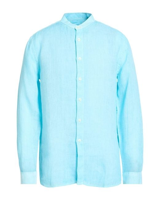 120% Lino Blue Shirts for men