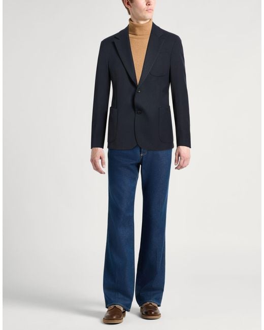 Emporio Armani Blue Blazer Polyester, Viscose, Elastane for men