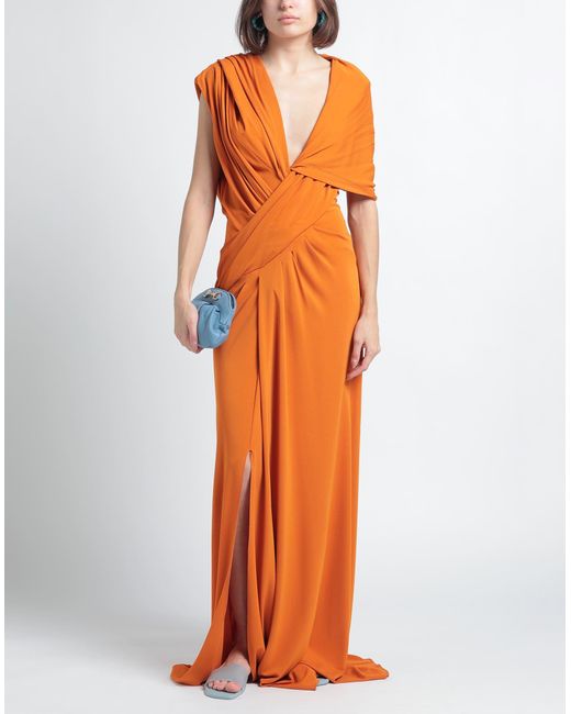 Alberta Ferretti Orange Maxi Dress