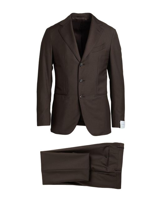 Caruso Black Suit Wool, Merino Wool for men