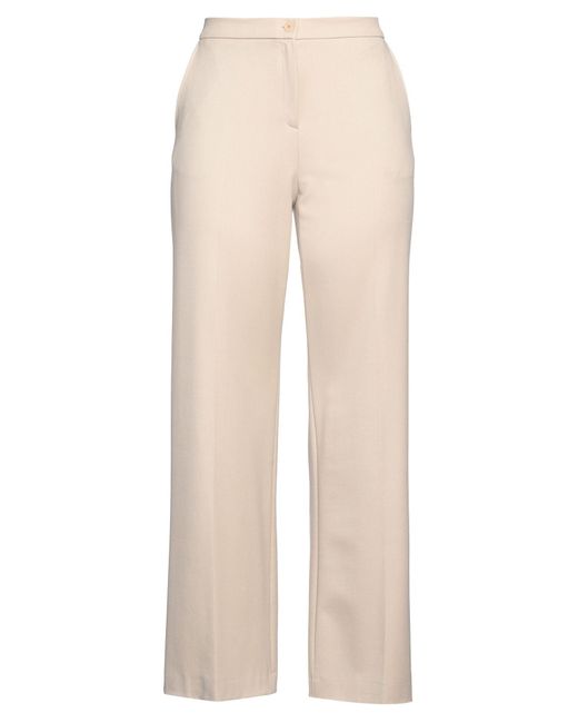 Elena Miro Natural Pants Polyester, Viscose, Wool, Elastane