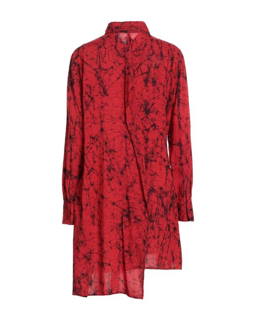 Yohji Yamamoto Red Mini Dress Rayon