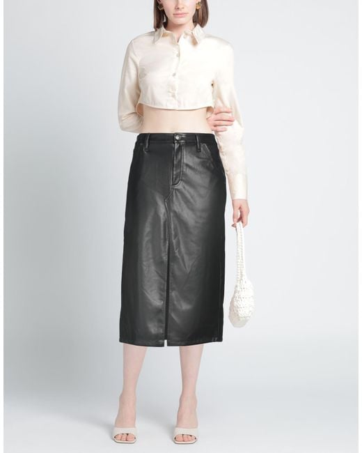 Rag & Bone Gray Midi Skirt Polyester, Polyurethane