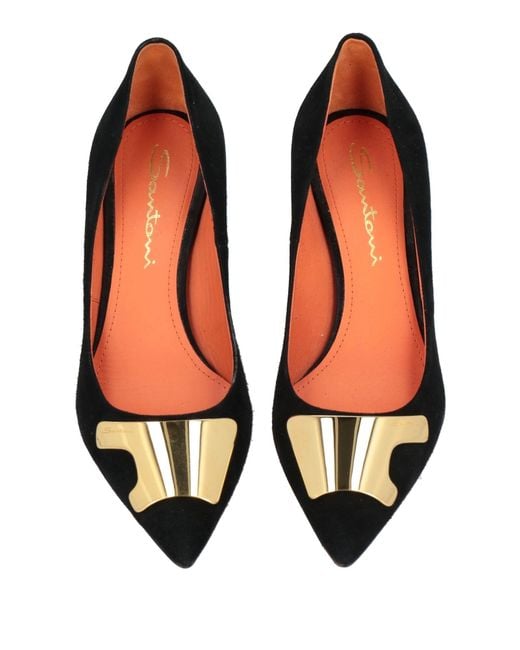 Santoni Black Pumps Leather