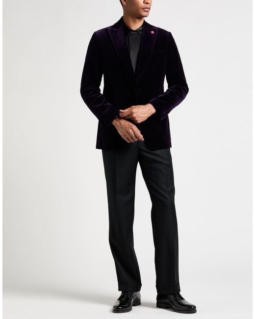 Lardini Black Blazer Cotton, Elastane for men