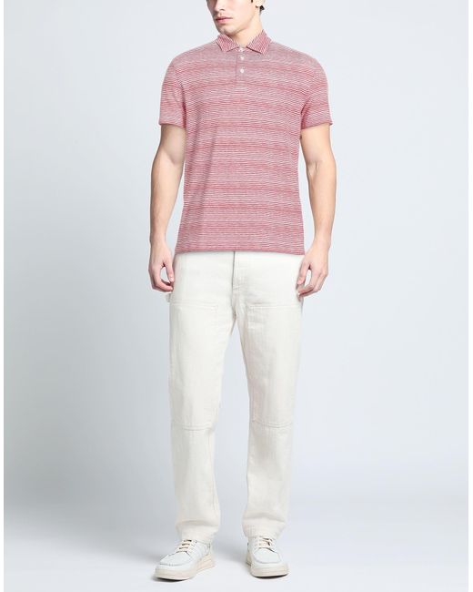 Majestic Filatures Pink Polo Shirt for men