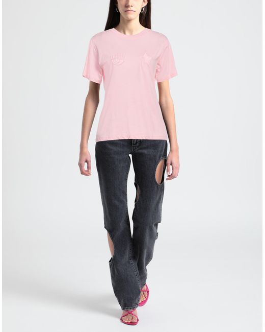 Chiara Ferragni Pink T-Shirt Cotton