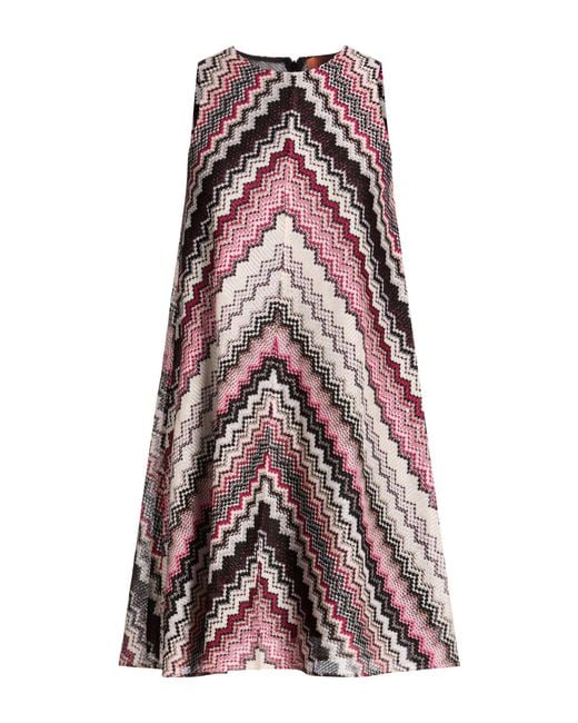 Missoni Purple Mini Dress Viscose, Metallic Fiber, Polyamide