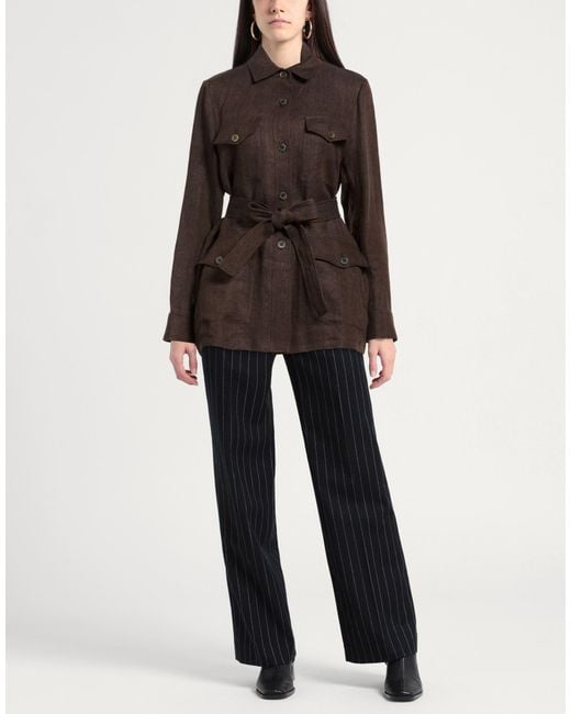 P.A.R.O.S.H. Brown Jacket Linen