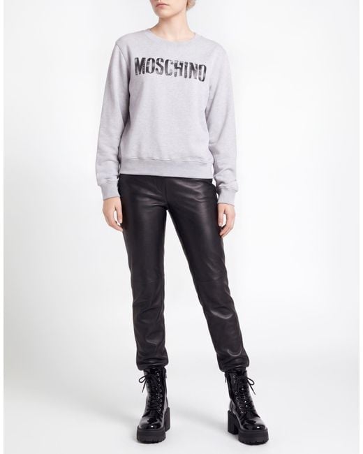 Moschino Gray Sweatshirt Cotton