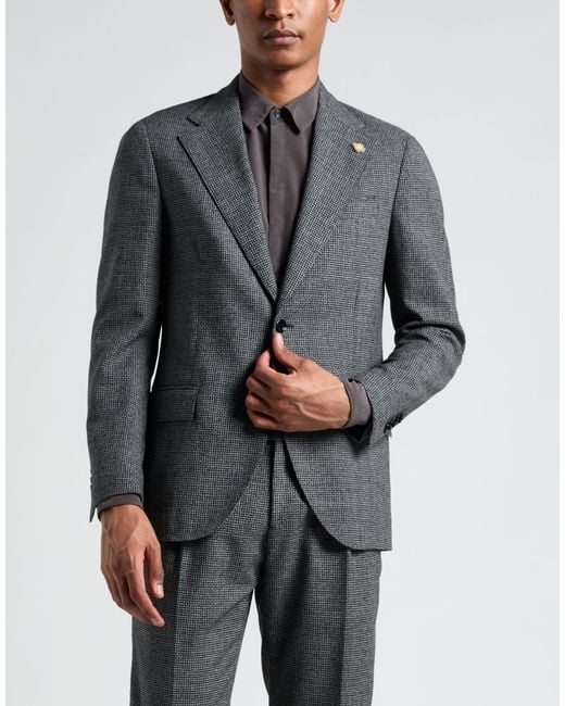 Lardini Gray Suit Wool, Polyester for men